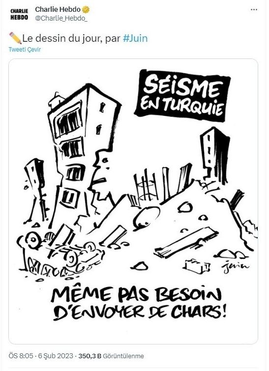 Fransız Charlie Hebdo bildiğiniz gibi: Depremle alay ettiler! İğrenç karikatür...